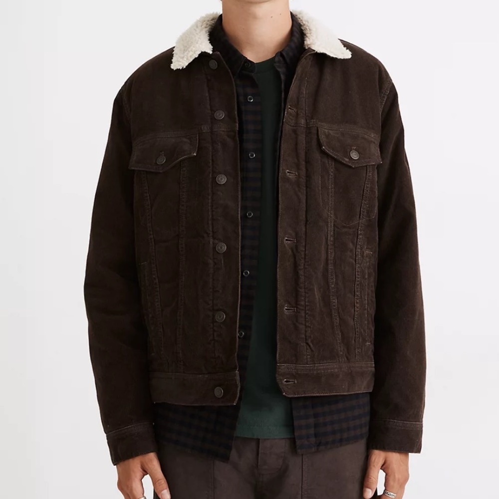 MADEWELL Men’s Sherpa Classic Jean Jacket: Corduroy Edition Size Medium
